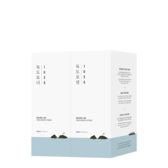Round Lab 1025 Dokdo Duo Toner Lotion Διπλό Σετ Τονωτικής Ενυδατικής Λοσιον 200ml