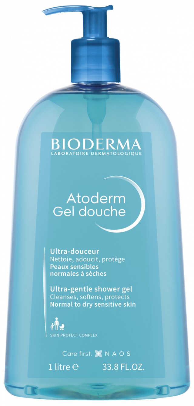 Bioderma Atoderm Gel Απαλό Αφρόλουτρο χωρίς Σαπούνι που Σέβεται την Ευαίσθητη Επιδερμίδα 1Lt