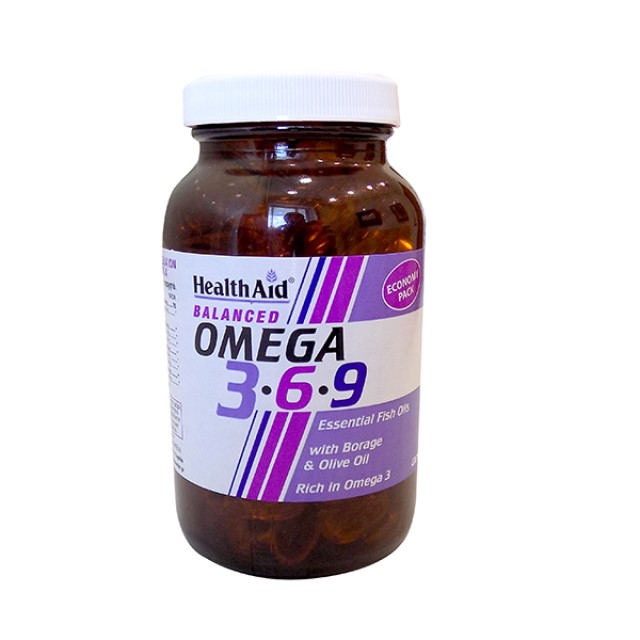 Health Aid Omega 3-6-9, Συμβάλλουν στην Φυσιολογική Λειτουργία Καρδιάς, Εγκεφάλου & Όρασης 90 Κάψουλες