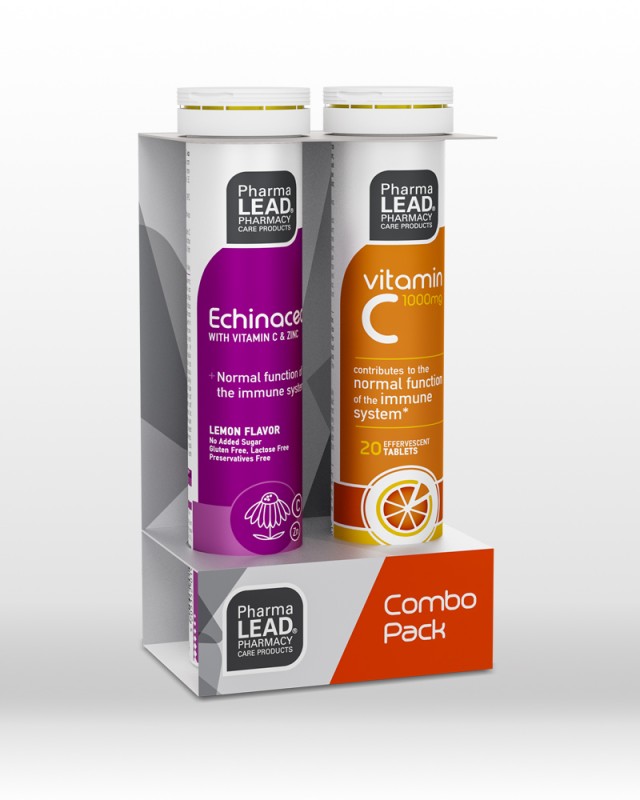 Pharmalead Promo 1+1 Echinacea & Vitamin C 1000mg Συμπλήρωμα διατροφής με Εχινάκεια & Βιταμίνη C 2x20eff.tabs