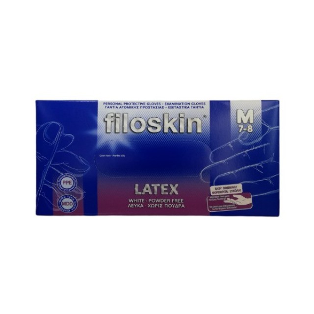 Filoskin Γάντια Latex Χωρίς Πούδρα Medium 100τμχ