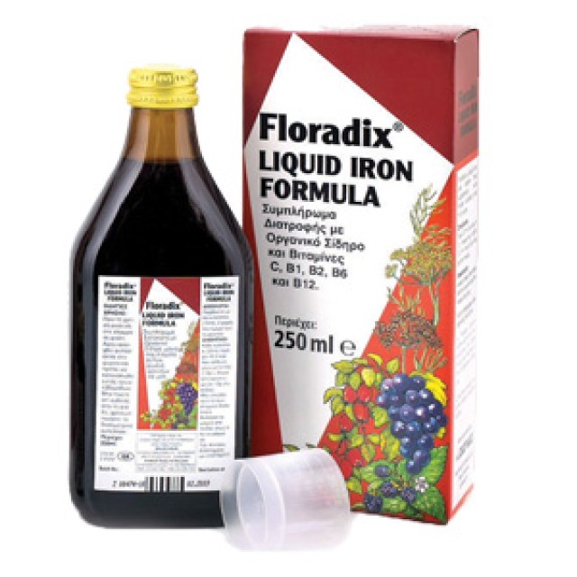 Floradix, Συμπλήρωμα Διατροφής με Οργανικό Σίδηρο και Βιταμίνες 250ml