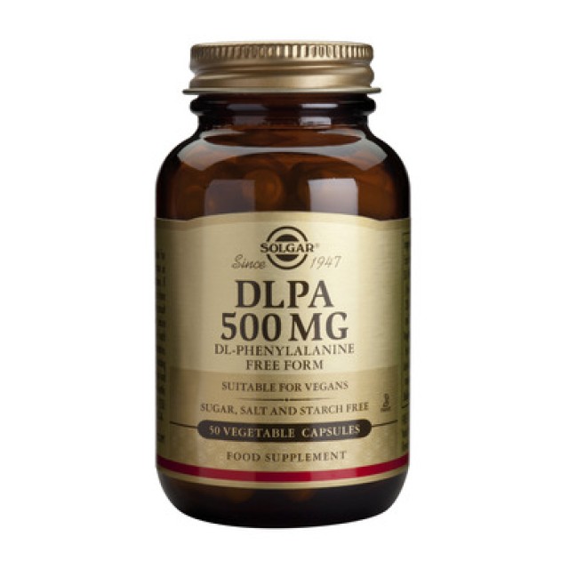 Solgar DLPA 500mg, 50 Veg.Caps. Αντικαταθλιπτικές ιδιότητες ,Ανακούφιση από χρόνιους πόνους 