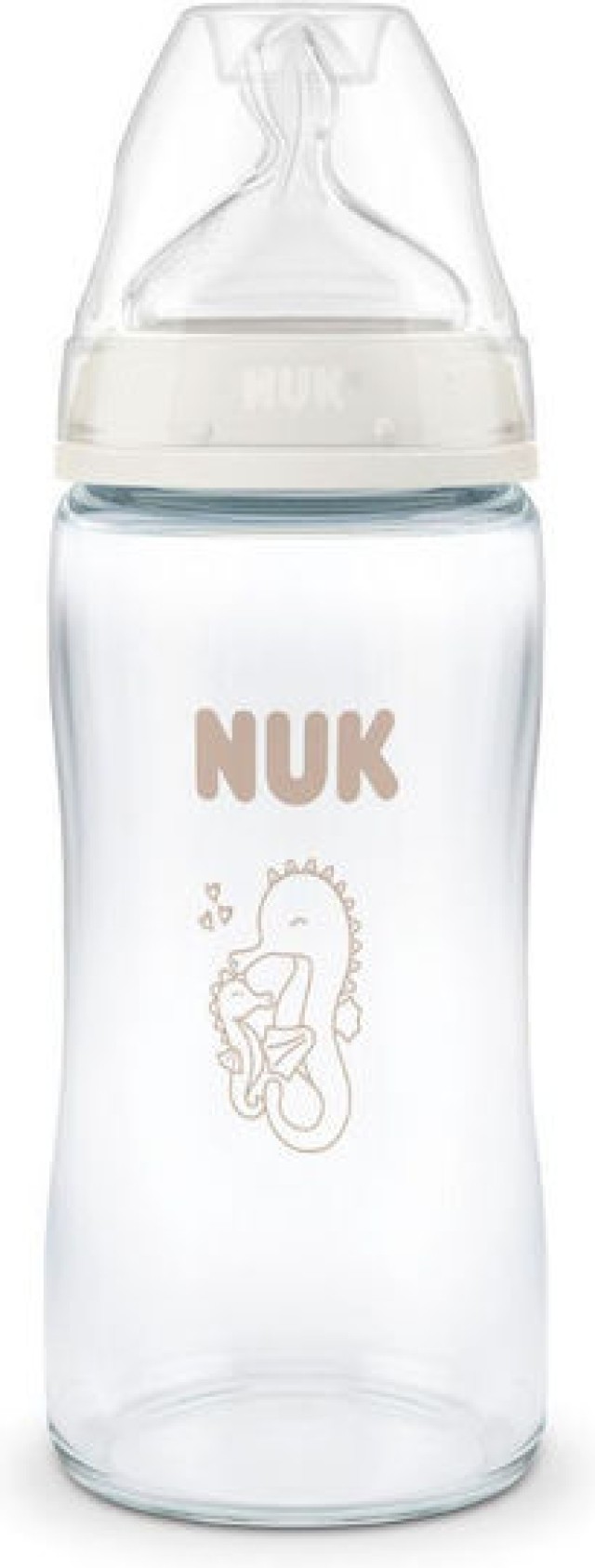 Nuk First Choice Glass Bottle with Temperature Control 3m+ Γυάλινο Μπιμπερό με Δείκτη Θερμοκρασίας 240ml
