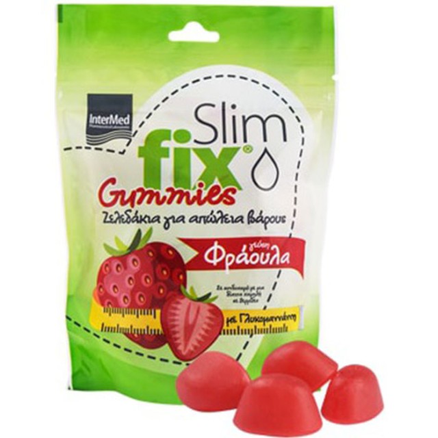 Intermed Slim Fix Gummies Ζελεδάκια για Απώλεια Βάρους με Γλυκομαννάνη Γεύση Φράουλα 42τμχ