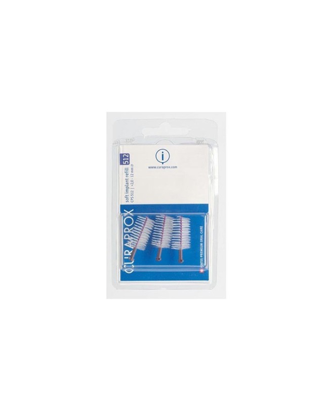Curaprox Cps 512 Soft Implant, Μωβ  3 Μεσοδόντια Βουρτσάκια 