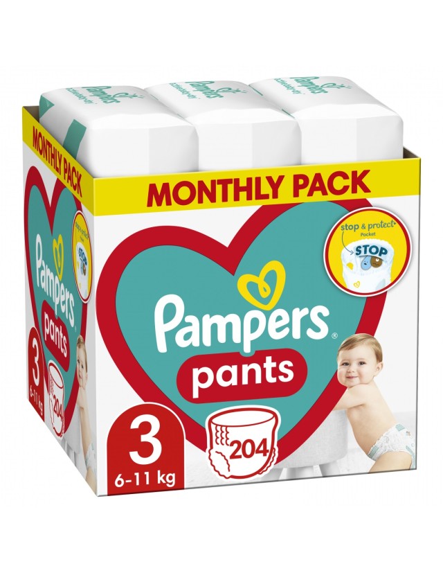 Pampers Active Baby Pants No3 6-11kg Πάνες 204τεμ (Monthly Pack)