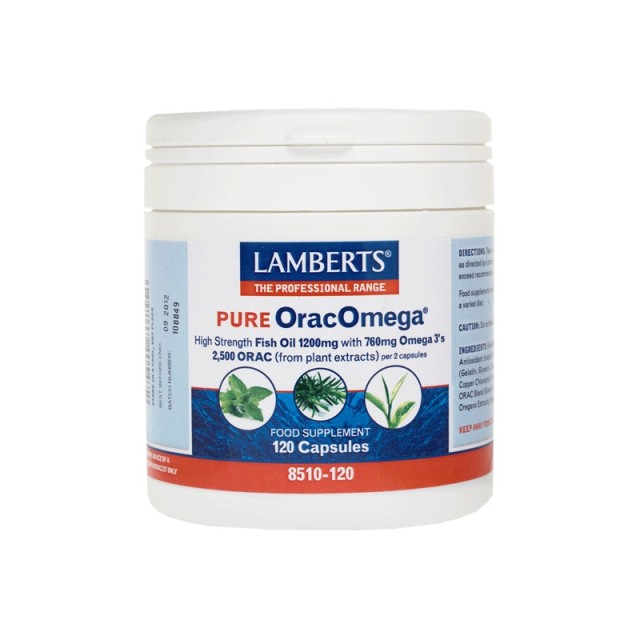 Lamberts PURE OracOmega, Υψηλής Ισχύος Ιχθυέλαιο των 1200mg 120 Caps