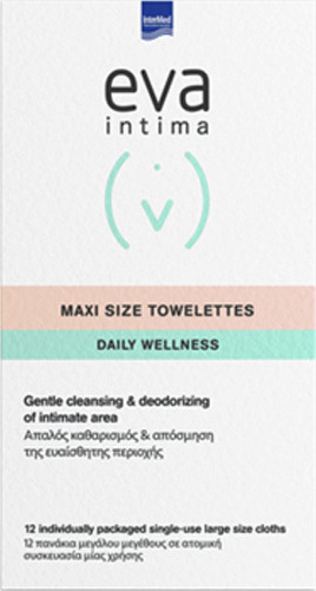 Intermed Eva Intima Maxi Size Towelettes Μαντηλάκια Καθαρισμού για την Ευαίσθητη Περιοχή x12