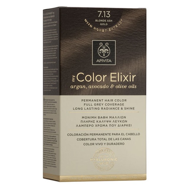 Apivita Βαφή Μαλλιών My Color Elixir Ξανθό Σαντρέ Μελί/Blonde Ash Gold No 7.13