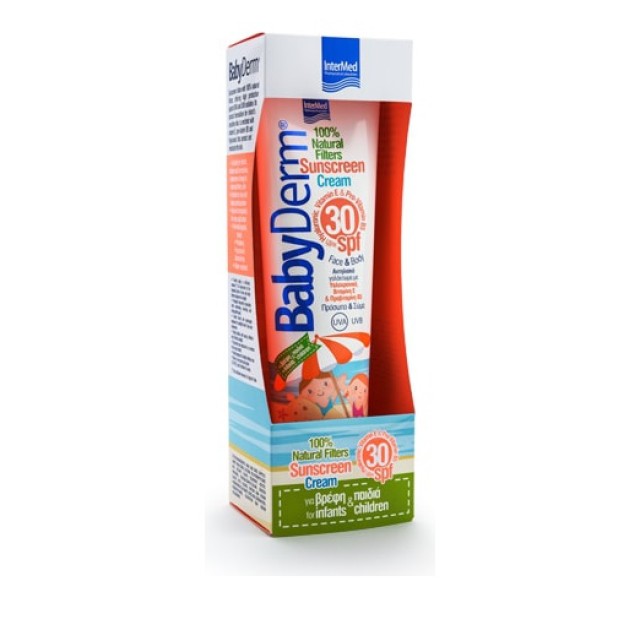 Intermed Babyderm Sunscreen Cream SPF30 100% Natural Filters Παιδικό Αντηλιακό Πρόσωπο/Σώμα 300ml