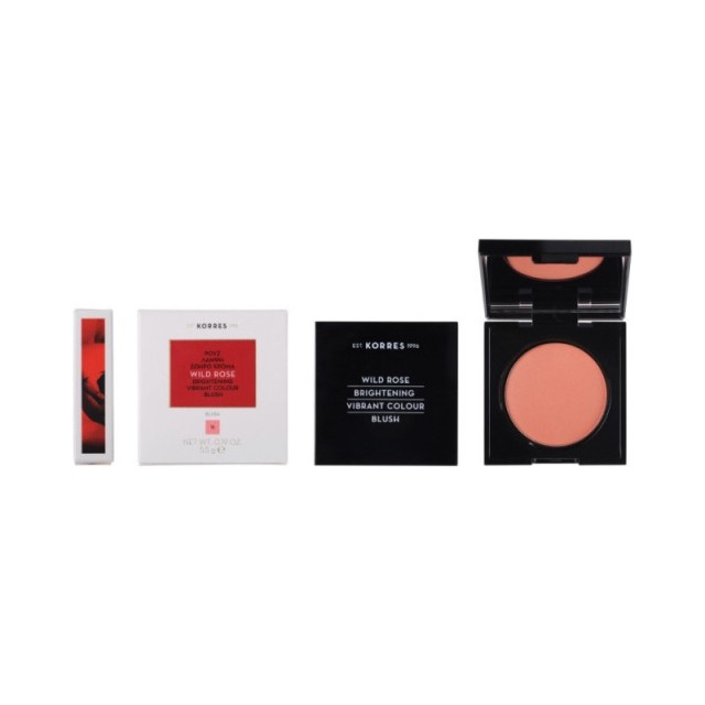 Korres Wild Rose Brightening Blush No.18 Peach Ρουζ για Λάμψη & Ζωηρό Χρώμα, 5.5g