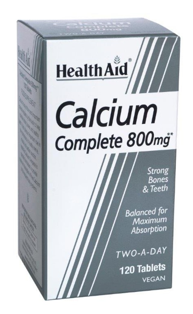 Health Aid Calcium Complete 800mg,Ασβέστιο 800mg, Δυνατά Οστά και Δόντια 120 Ταμπλέτες