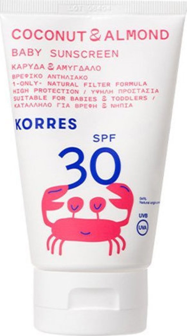 Korres Βρεφικό Αντηλιακό Καρύδα & Αμύγδαλο SPF30 Πρόσωπο & Σώμα 100ml