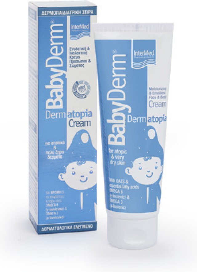 Intermed Babyderm Dermatopia Cream, Ενυδατική & Μαλακτική Κρέμα Προσώπου & Σώματος 75ml