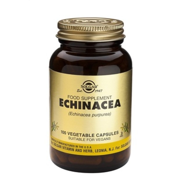 Solgar Echinacea 100Veg.Caps.  Βοηθά σε περιπτώσεις κρυολογημάτων, γρίπης και μολύνσεων