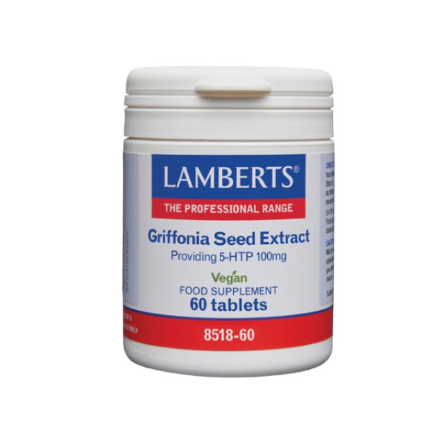Lamberts Griffonia Seed Extract Providing 5-HTP 100mg, Ρύθμιση της Σεροτονίνης και της Καλής Διάθεσης  60tabs