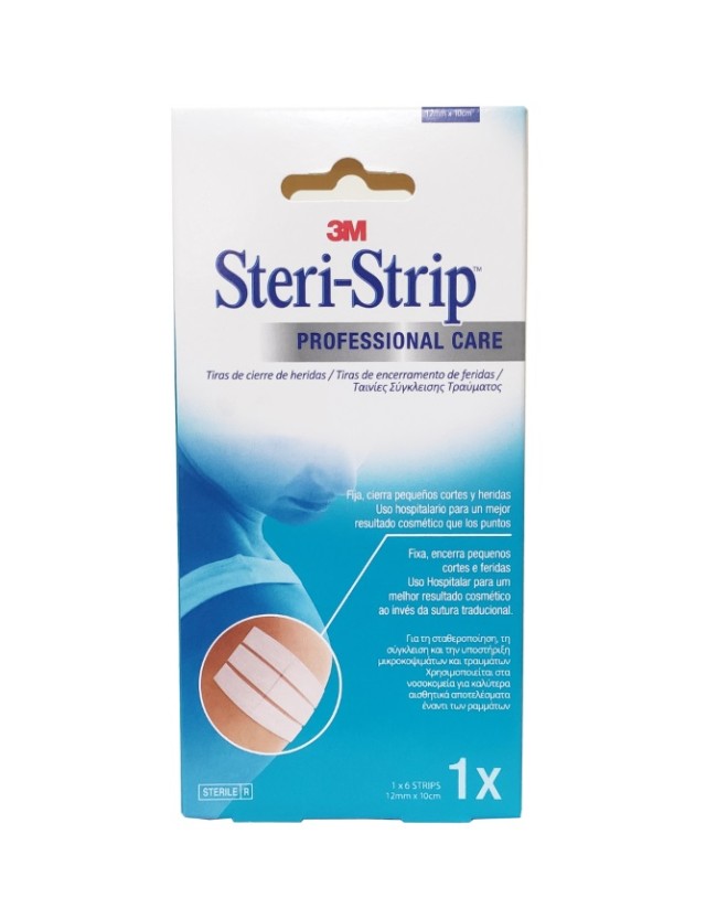 3M Steri Strip Αυτοκόλλητες Ταινίες Συγκράτησης Δέρματος (1.2cm x 10cm) 1τμχ