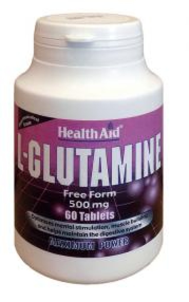 Health Aid L-Glutamine, Συμπλήρωμα Διατροφής 60 Ταμπλέτες Γλουταμίνη για Καλή Εγκεφαλική Λειτουργία 