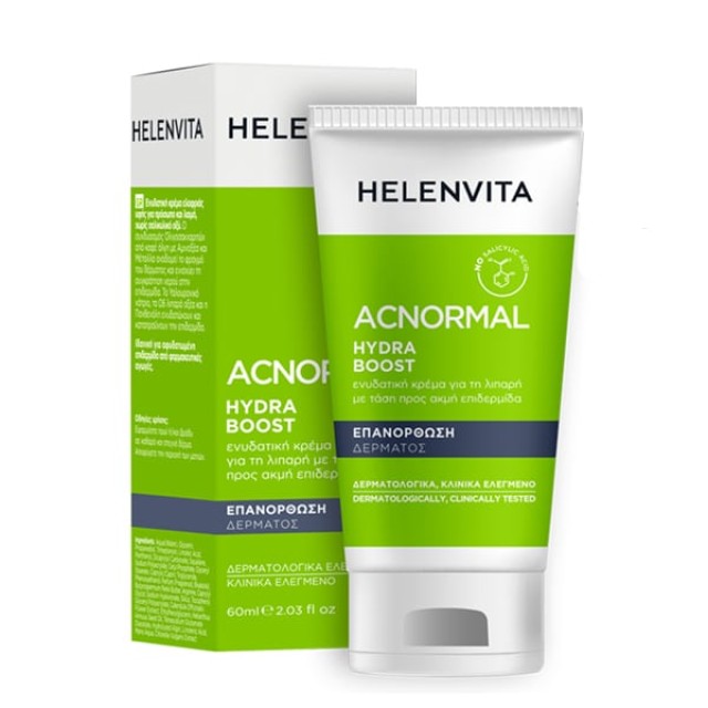 Helenvita ACNormal Hydra Cream, Ενυδάτωση & Αναπλήρωση των Λιπιδίων της Λιπαρής Επιδερμίδας 60ml