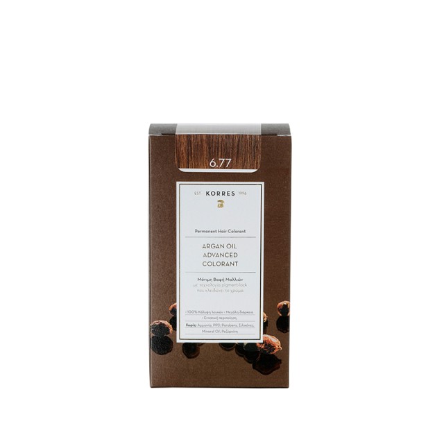 Korres Argan Oil Advanced Colorant N6.77 Gianduja, Βαφή Μαλλιών Χρώμα Πραλίνα