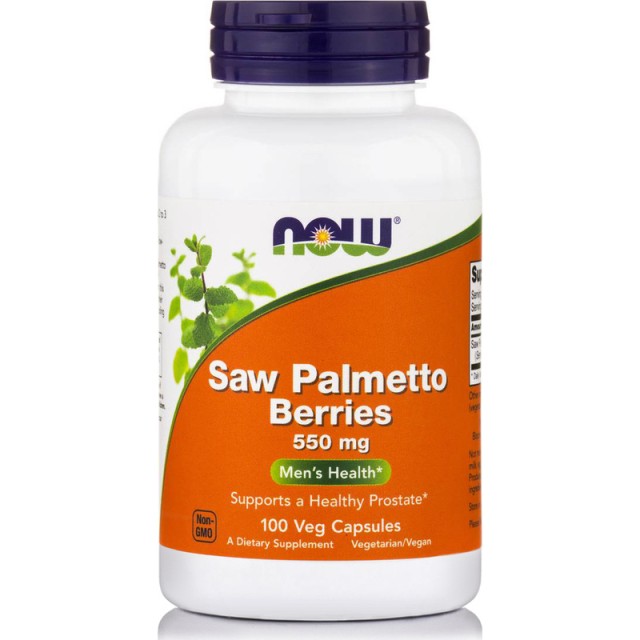 Now Foods Saw Palmetto Berries 550 mg, Συμπλήρωμα Διατροφής 100 Κάψουλες
