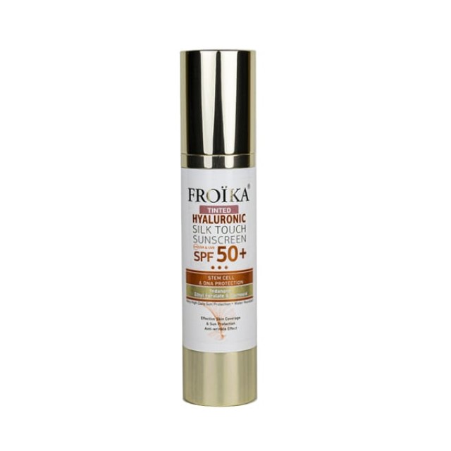 Froika Hyaluronic Silk Touch Suncare Tinted Cream SPF50+ Αδιάβροχη Αντηλιακή Κρέμα Προσώπου, με Χρώμα 50ml