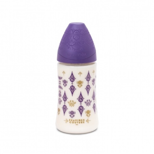 Suavinex Premium Με Στρογγυλή Θηλή Μωβ 270ml +0m