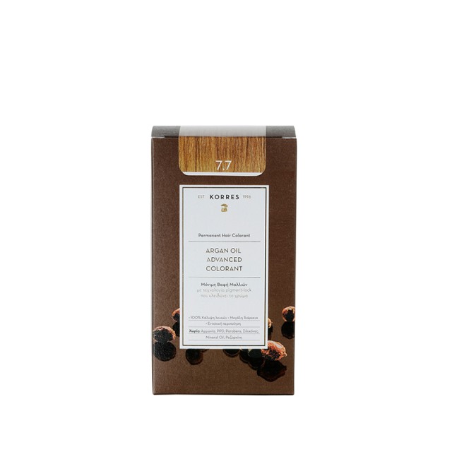Korres Argan Oil Advanced Colorant N7.7 Mocha, Βαφή Μαλλιών Χρώμα Μόκα