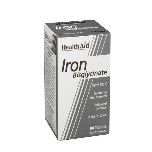 Health Aid Iron Bisglycinate with Vit.C., Συμπλήρωμα Διατροφής 90 Ταμπλέτες