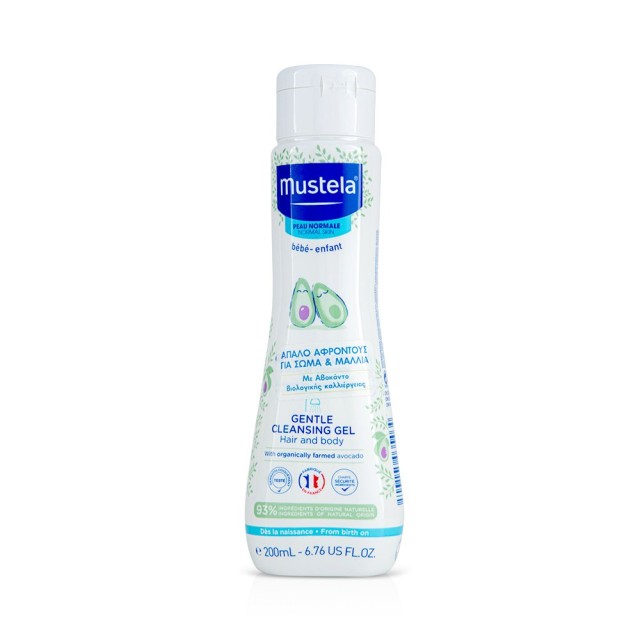 Mustela Gentle Cleansing Gel, Απαλό Αφροντούς για Σώμα & Μαλλιά 200ml