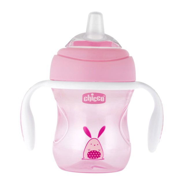 Chicco Transition Cup 4m+ Κύπελλο με Λαβές, Ροζ 200ml