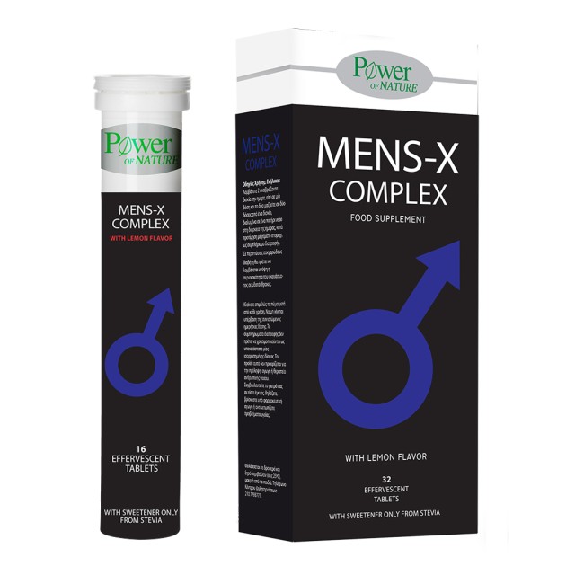 Power of Nature Mens-X Complex με Stevia, Γεύση Λεμόνι, 32 Αναβράζοντα Δισκία
