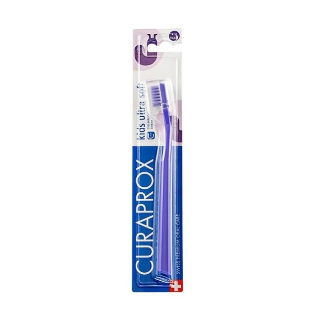 Curaprox Kids Ultra Soft Παιδική Οδοντόβουρτσα 4-12 Χρονών, Χρώμα Μωβ 1 Τεμάχιο
