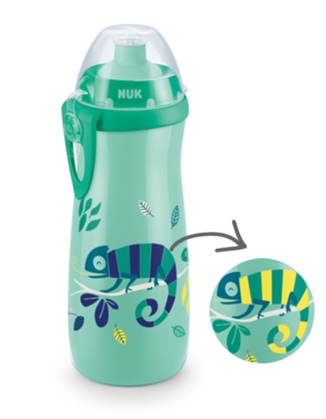 NUK Sports Cup Changes Colour Παγουράκι με Καπάκι Push-Pull 24m+ Χρώμα Πράσινο 450ml