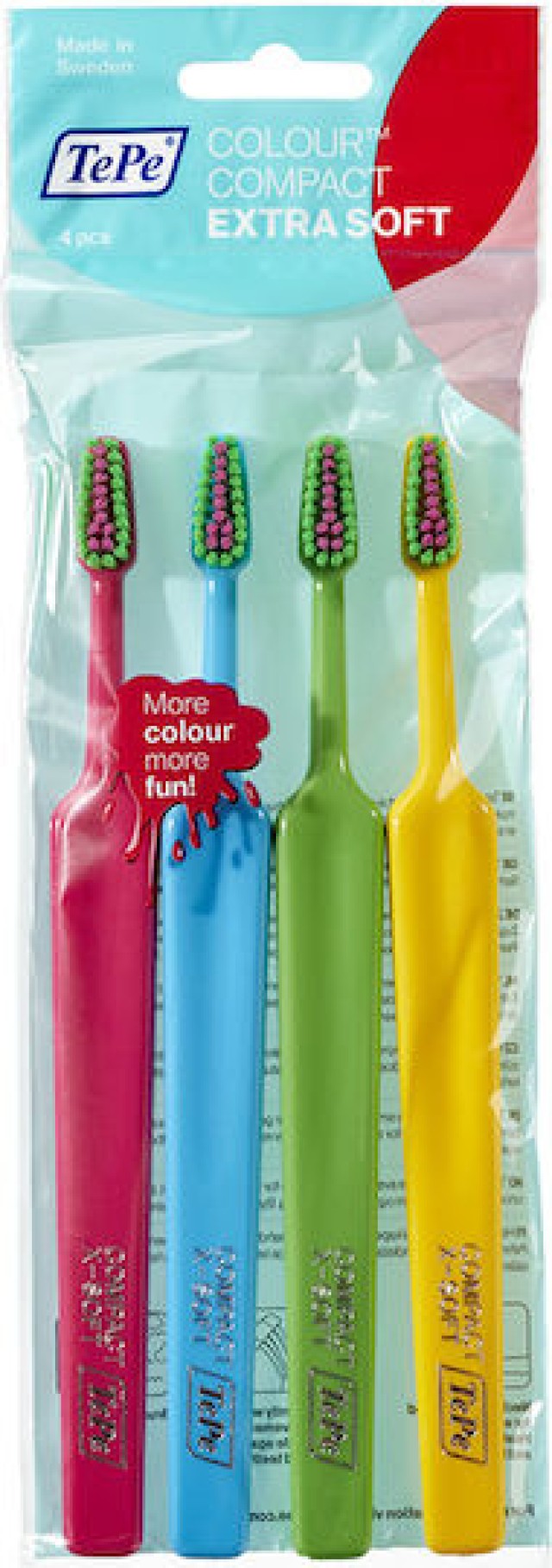 Tepe Colour Compact Extra Soft Οδοντόβουρτσες 4 Τεμάχια
