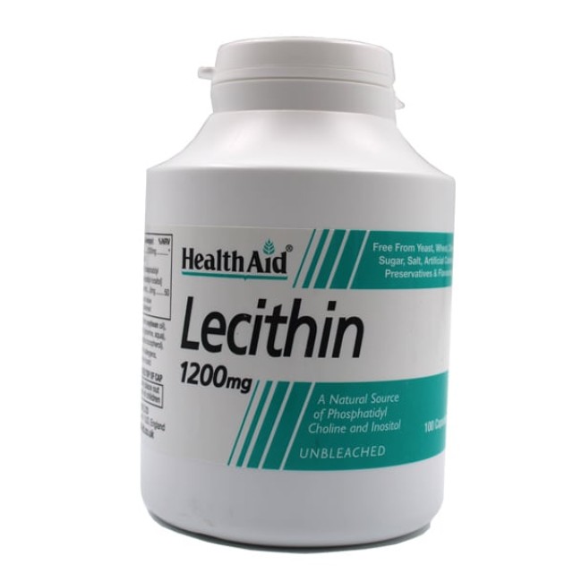 Health Aid Lecithin GMO FREE 1200mg, Συμπλήρωμα Διατροφής Αποτρέπει το Μπλοκάρισμα των Αρτηριών 100 Ταμπλέτες