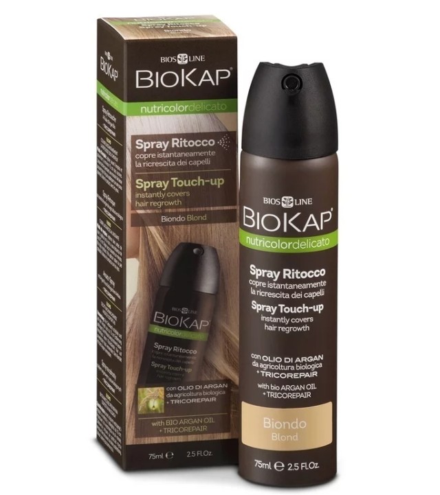 Biokap Touch Up Spray Blond, Σπρέυ Κάλυψης Λευκών Χρώμα Ξανθό 75ml