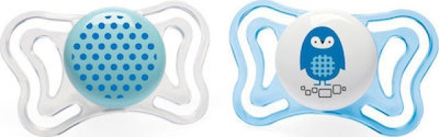 Chicco PhysioForma Light 2-6m Πιπίλες Σιλικόνης, Χρώμα Μπλε & Διάφανο 2 Τεμάχια
