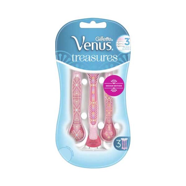 Gillette Venus Treasures Design Edition Ξυραφάκια Με 3 Λεπίδες 3τμχ