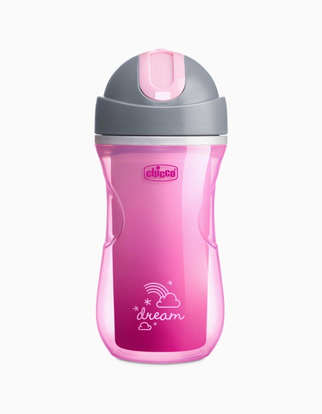 Chicco Sport Cup, Κύπελλο-Θερμός με Καλαμάκι Ροζ 14m+ 266ml