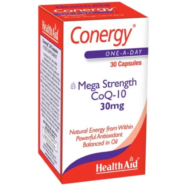 Health Aid Conergy CoQ10 30mg, Συμπλήρωμα Διατροφής 30 Κάψουλες