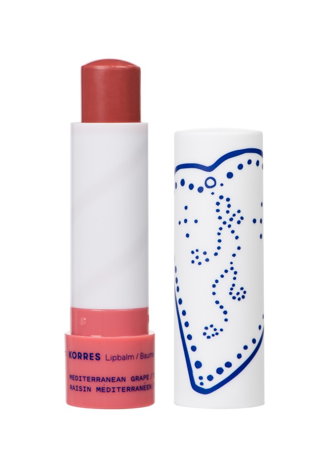 Korres Lip Balm Mediterranean Grape, Ενυδατικό για τα Χείλη με Χρώμα 4,5gr