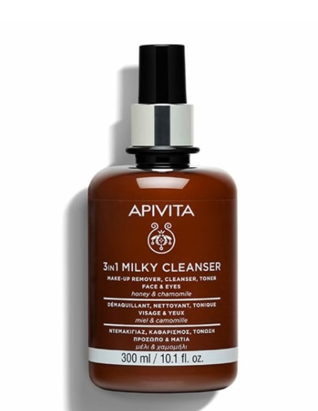 Apivita Cleansing Milk 3in1 Πρόσωπο & Μάτια με Χαμομήλι και Μέλι 200ml