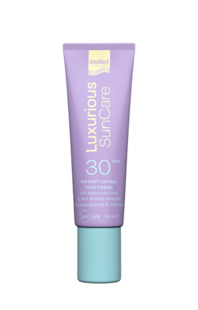 Intermed Luxurious SunCare Instant Lifting Face Cream SPF30, Κρέμα Προσώπου με Υψηλή Αντηλιακή Προστασία & Αντιρυτιδική Δράση 50ml