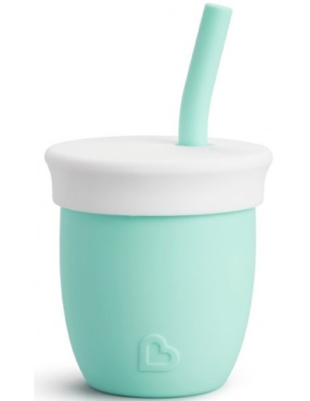 Munchkin Cest Silicone Training Cup with Straw Εκπαιδευτικό Κύπελο με Καλαμάκι Σιλικόνης, Κατάλληλο για τα Ευαίσθητα Ούλα του Μωρού 6m+ 118ml