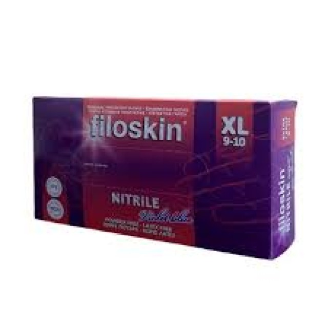 Filoskin Γάντια Νιτριλίου Χωρίς Πούδρα Violet Blue Μωβ X-Large 100τμχ