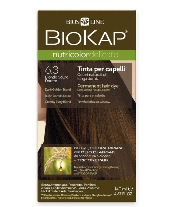 Biokap N6.3 Dark Golden Blond, Βαφή Μαλλιών Χρώμα Ξανθό Σκούρο Χρυσαφί 140ml