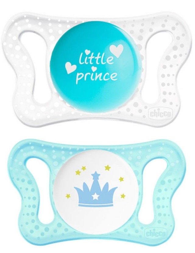 Chicco PhysioForma Micro 0-2m Πιπίλες Σιλικόνης, Χρώμα Διάφανο & Γαλάζιο 2 Τεμάχια