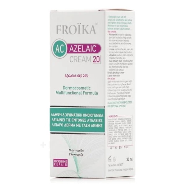 Froika AC Azelaic Cream 20% Κρέμα Προσώπου Κατά της Ακμής 30ml